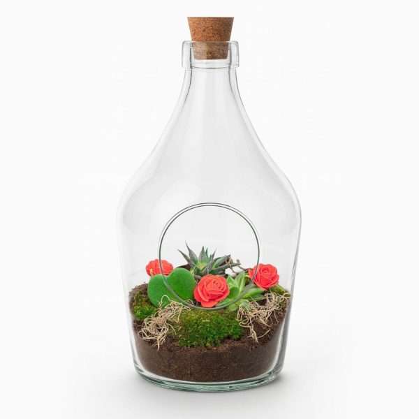 Love in a Bottle  - Open Planten Terrarium - Ø16cm ↑30cm